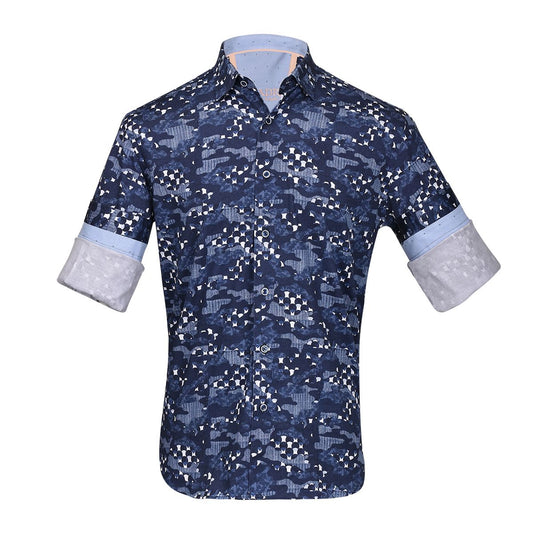 CM04642 - Cuadra blue casual fashion long sleeve cotton shirt for men.-Kuet.us