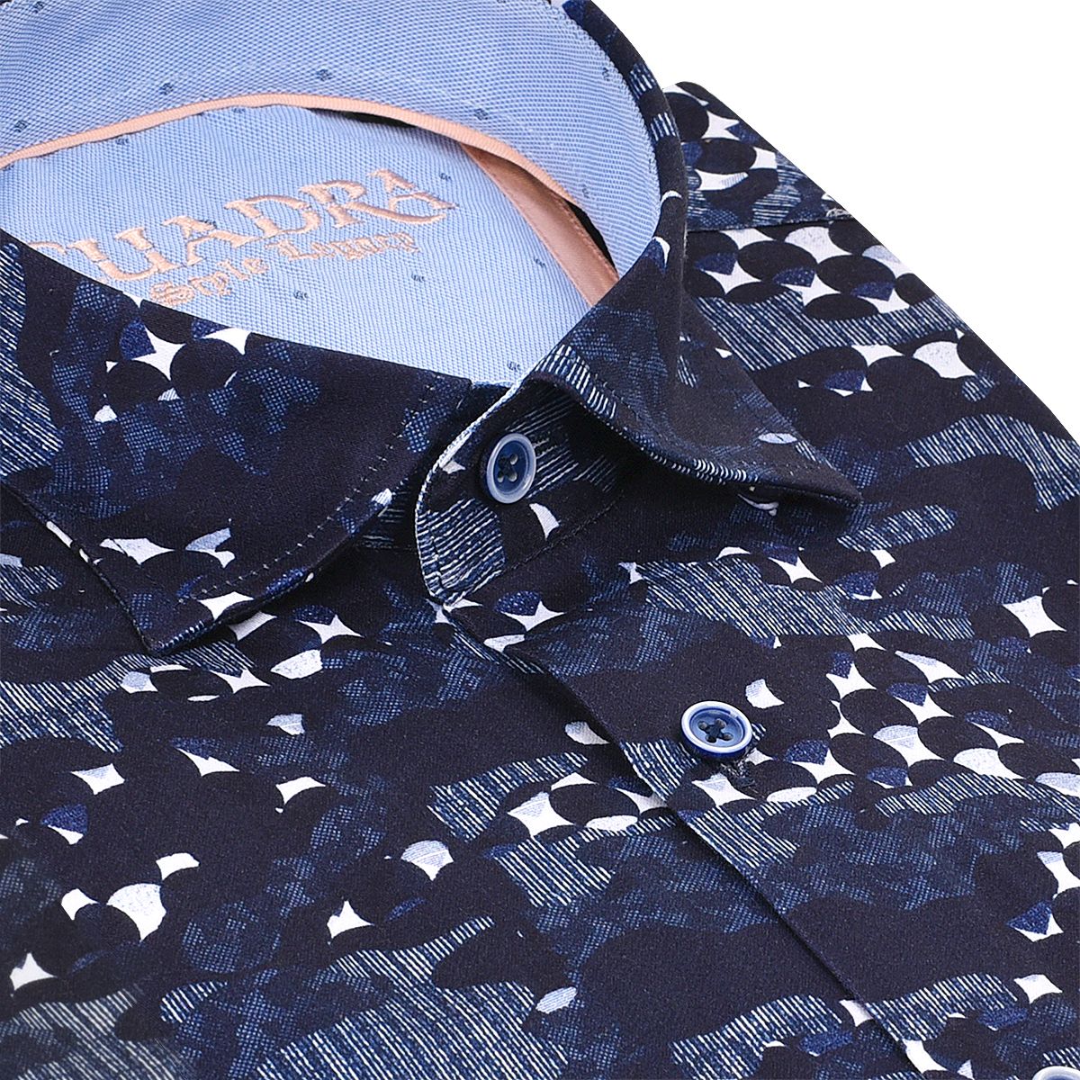 CM04642 - Cuadra blue casual fashion long sleeve cotton shirt for men.-Kuet.us