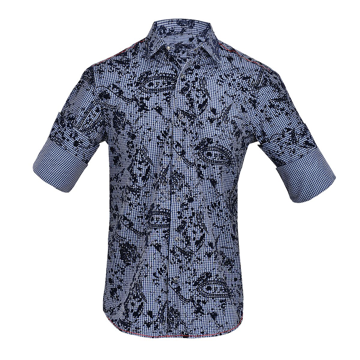 CM0W424 - Cuadra blue stone wash fashion western shirt for men-Kuet.us