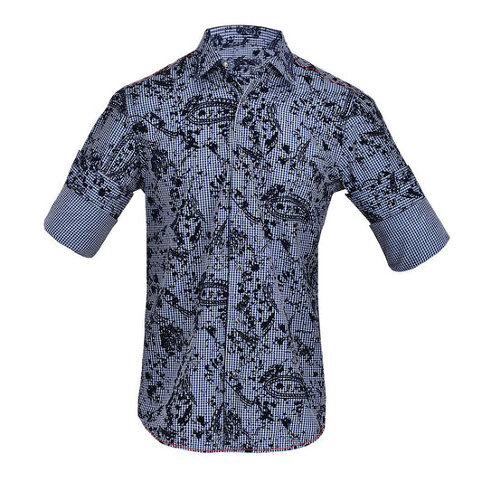 CM0W424 - Cuadra blue stone wash fashion western shirt for men-Kuet.us
