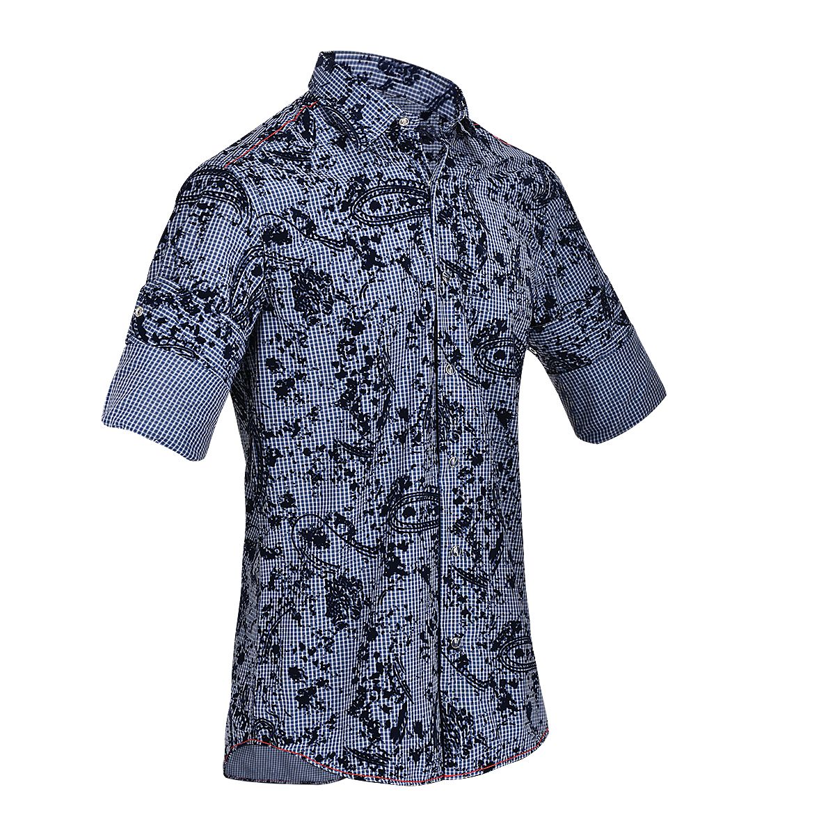 CM0W424 - Cuadra blue stone wash fashion western shirt for men-Kuet.us