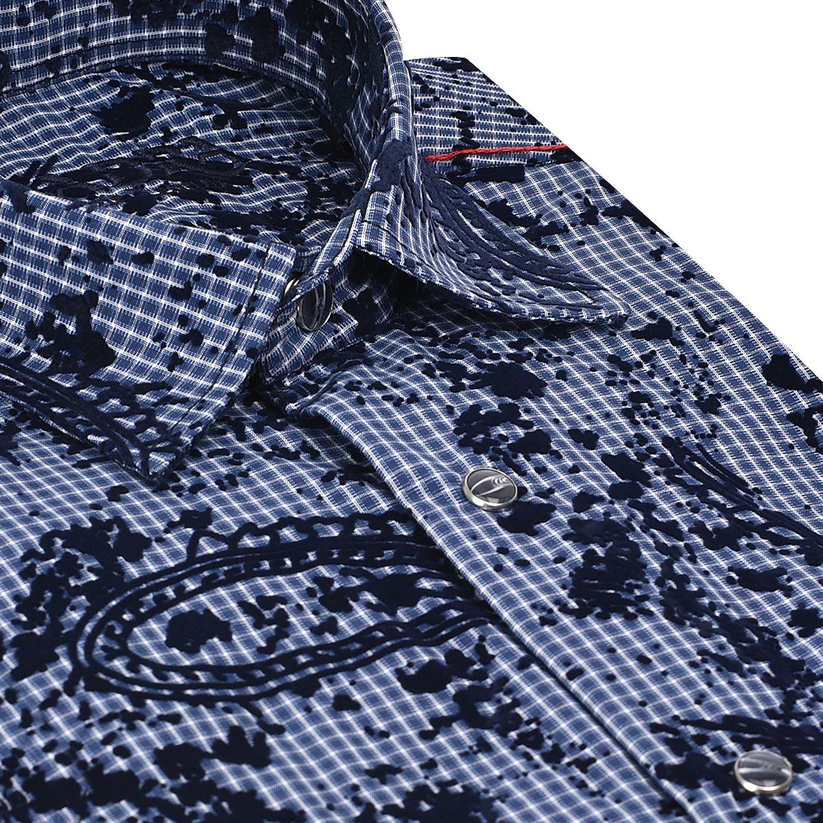 CM0W424 - Cuadra blue stone wash fashion western shirt for men-Kuet.us