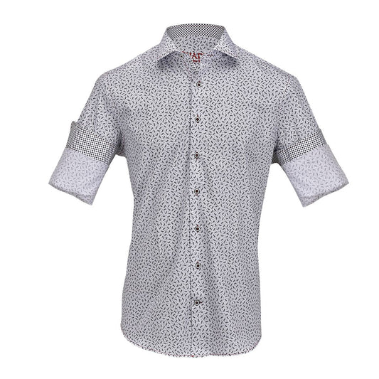 CM0W459 - Cuadra white casual fashion soft cotton abstract shirt for men-Kuet.us
