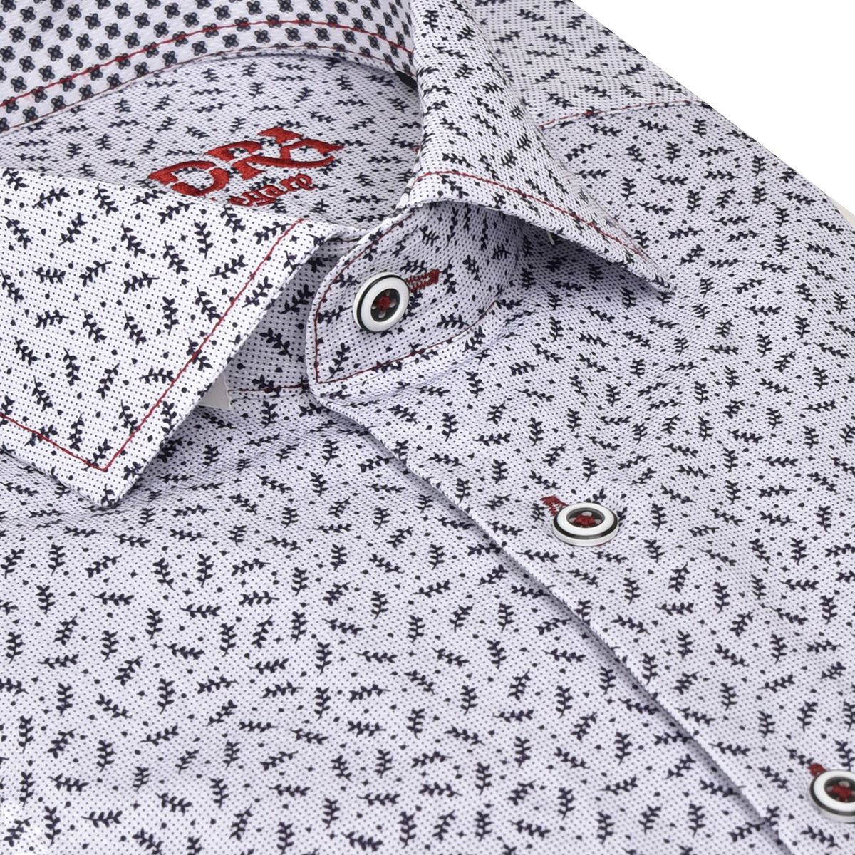 CM0W459 - Cuadra white casual fashion soft cotton abstract shirt for men-Kuet.us