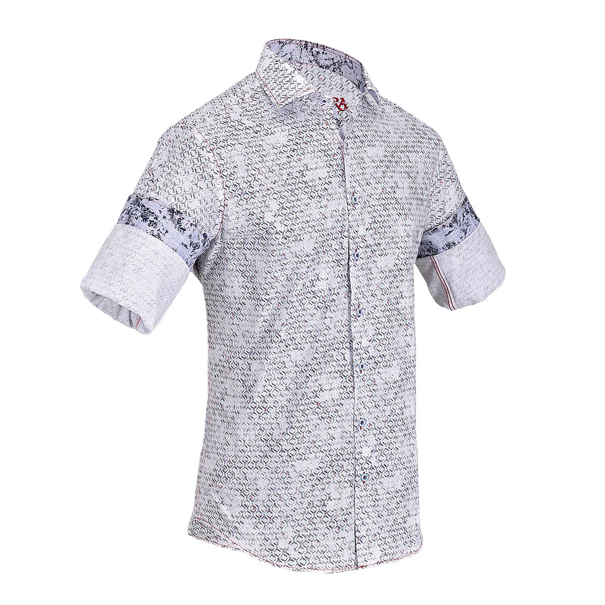 CM0W476 - Cuadra white fashion casual fractured abstract shirt for men-Kuet.us