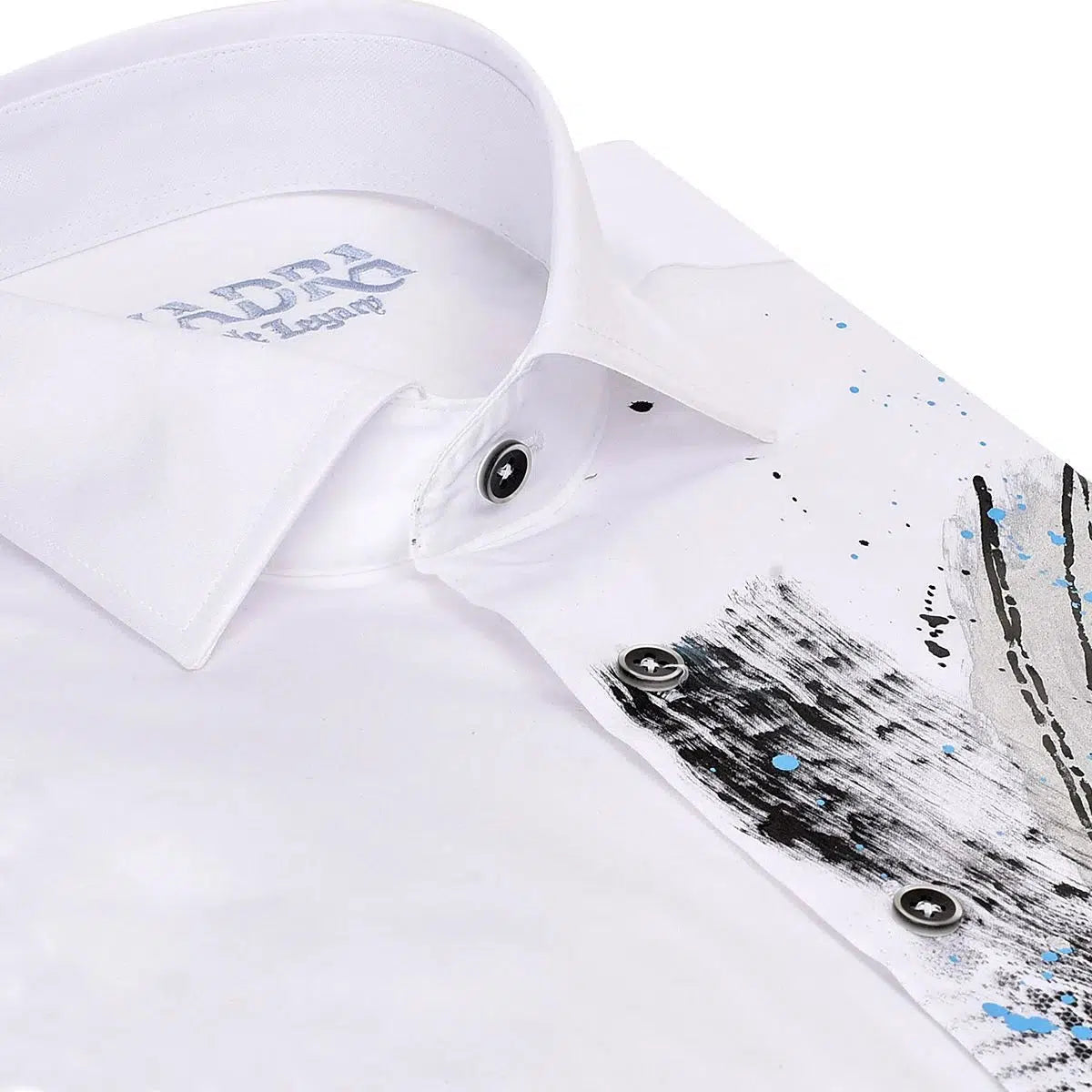 CM0W584 - Cuadra white casual fashion hand painted shirt for men-Kuet.us