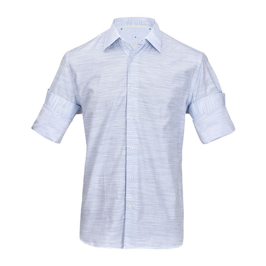 CM11010 - Cuadra blue casual fashion medallion abstract shirt for men-Kuet.us