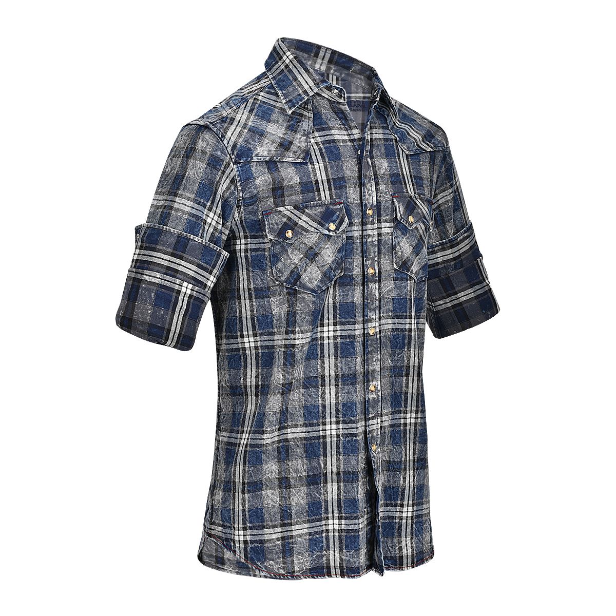 CMRJ455 - Cuadra navy cowboy fashion cotton shirt for men-Kuet.us