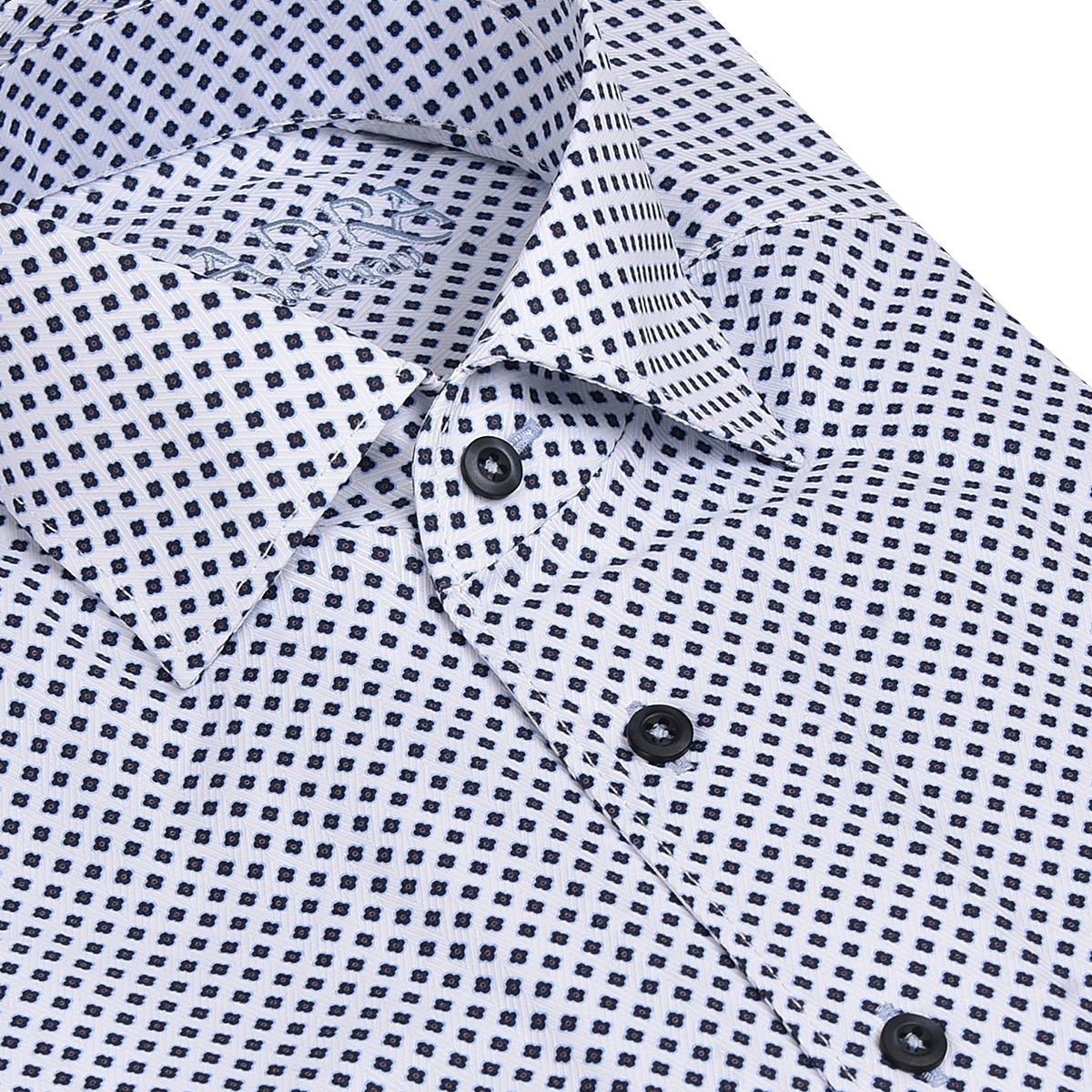 CMW480R - Cuadra white fashion casual cotton blue diamond shirt for men-Kuet.us