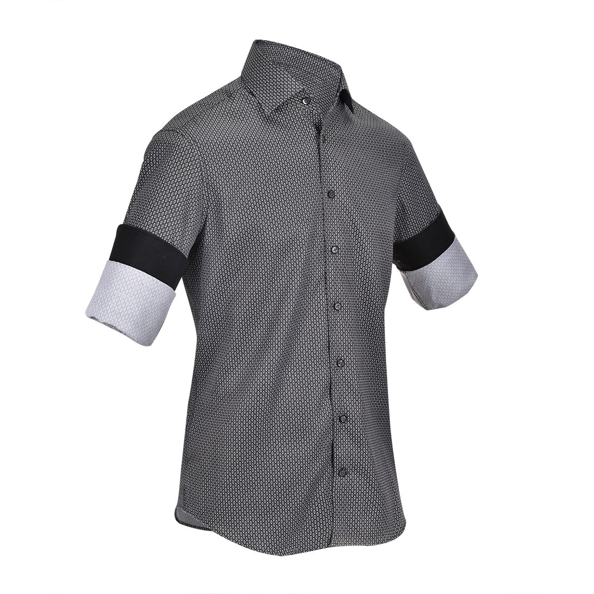 CMW555R - Cuadra black casual fashion cotton shirt for men-Kuet.us