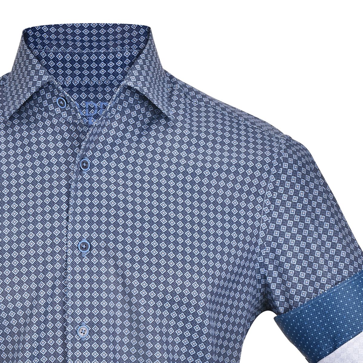 CM11005 - Cuadra blue fashion soft cotton abstract shirt for men main image 1