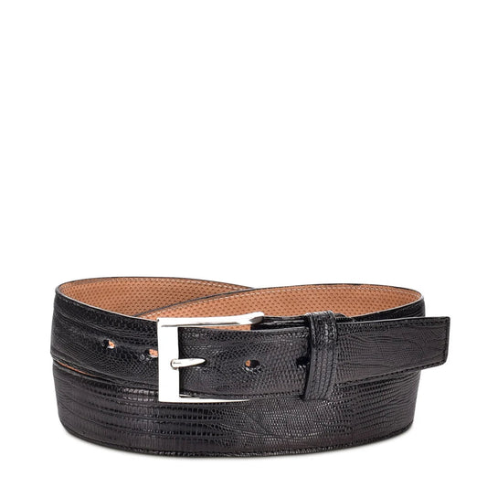 CS233LT - Cuadra black casual fashion full lizard belt for men-Kuet.us