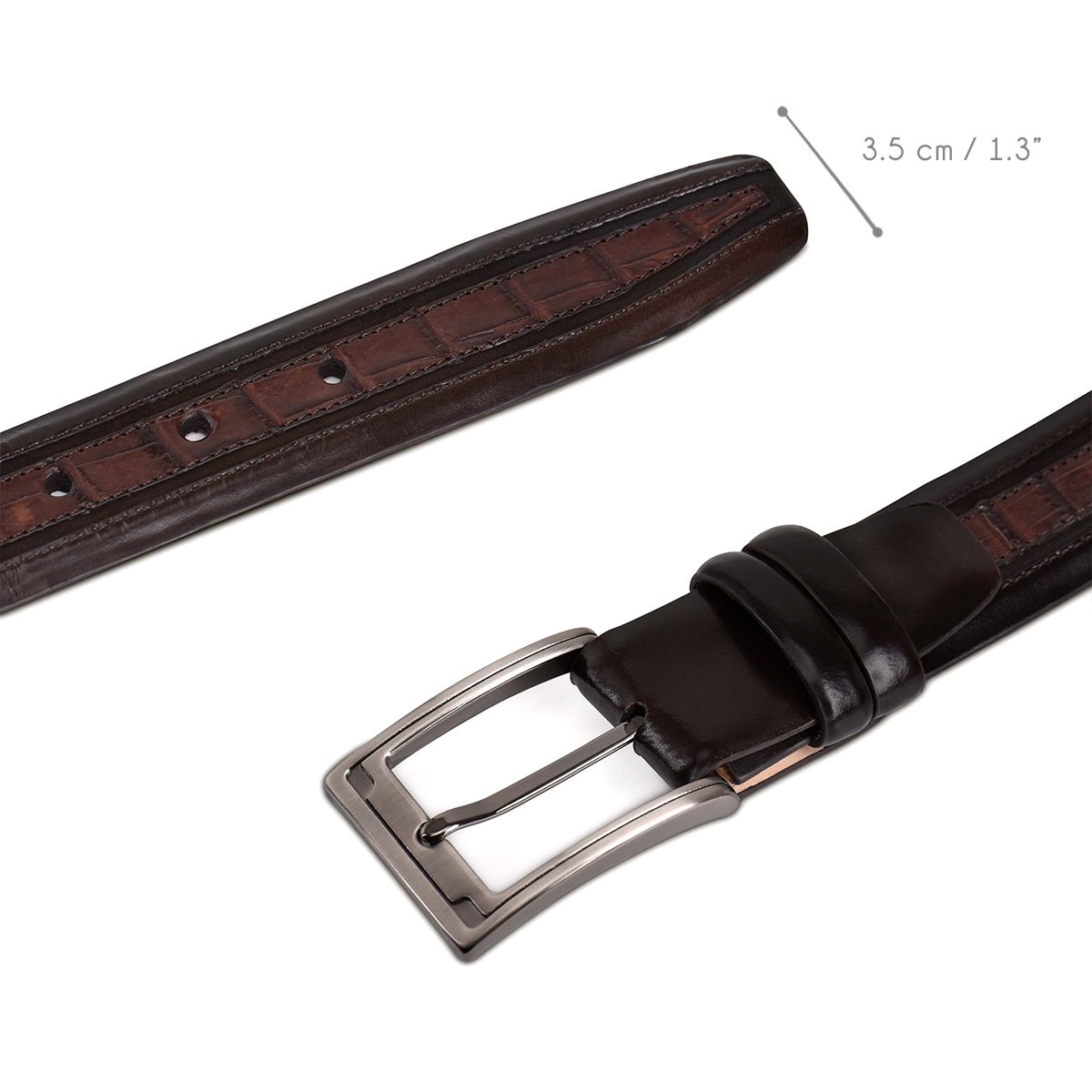 CS246FC - Cuadra brown dress fashion exotic fuscus belt for men-Kuet.us