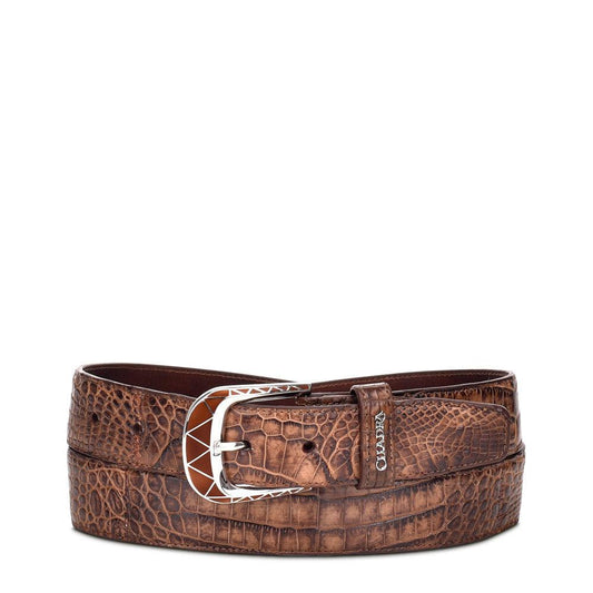 CS373NL - Cuadra chestnut casual dress nile crocodile belt for men-Kuet.us