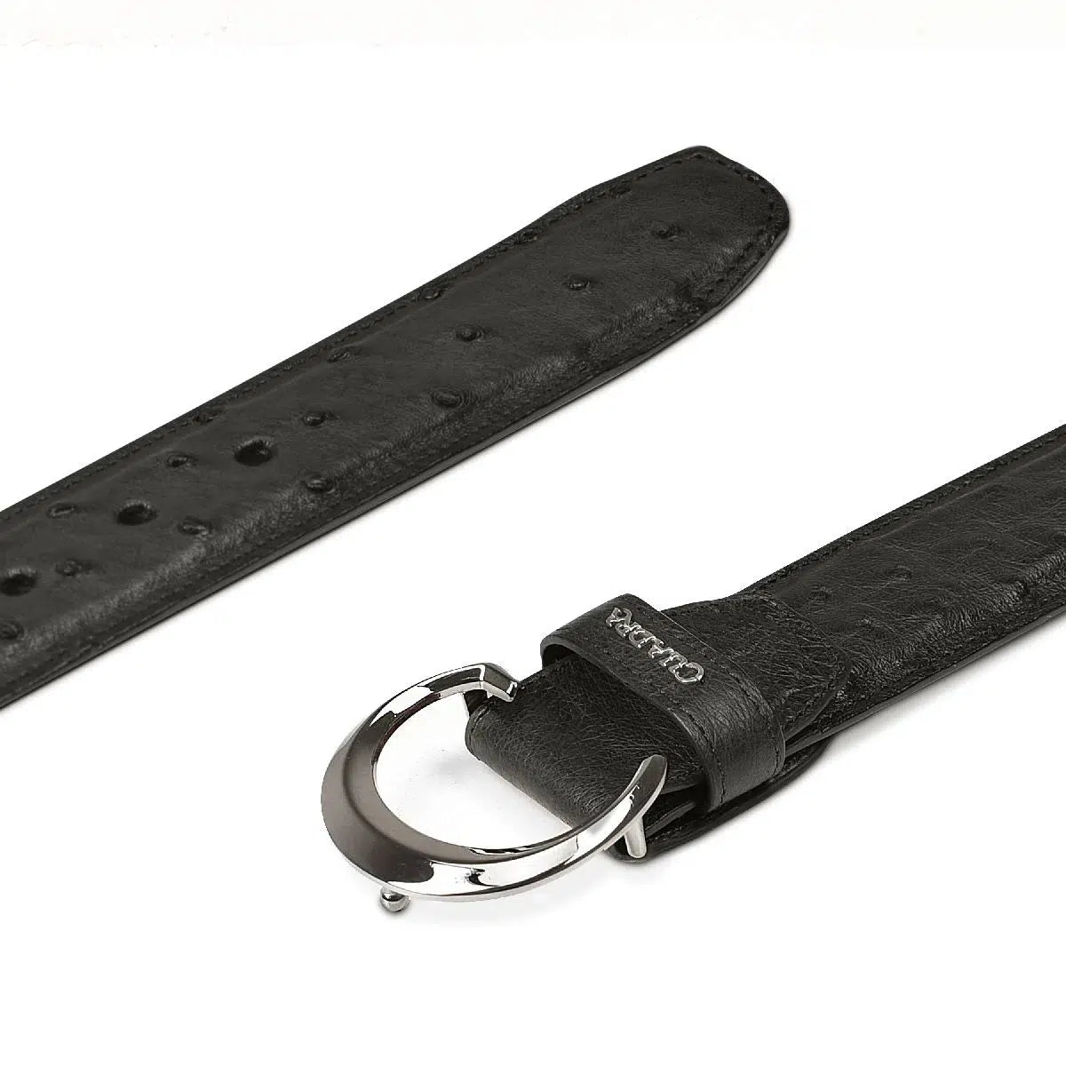 CS381A1 - Cuadra black casual fashion ostrich leather belt for men-Kuet.us