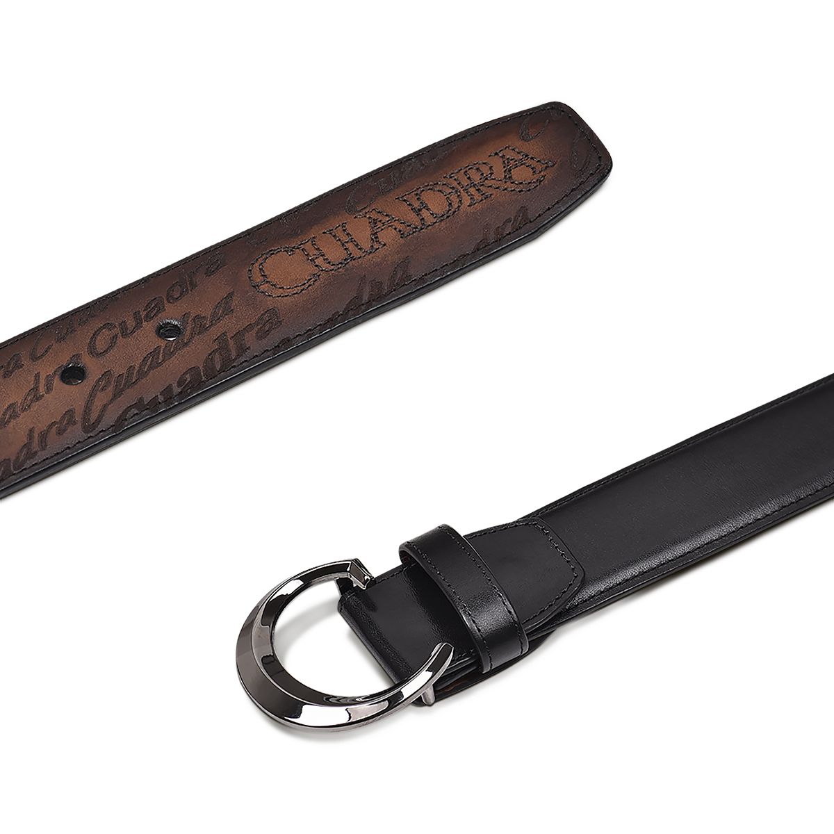 CS540RS - Cuadra negro casual dress cowhide leather belt for men-Kuet.us