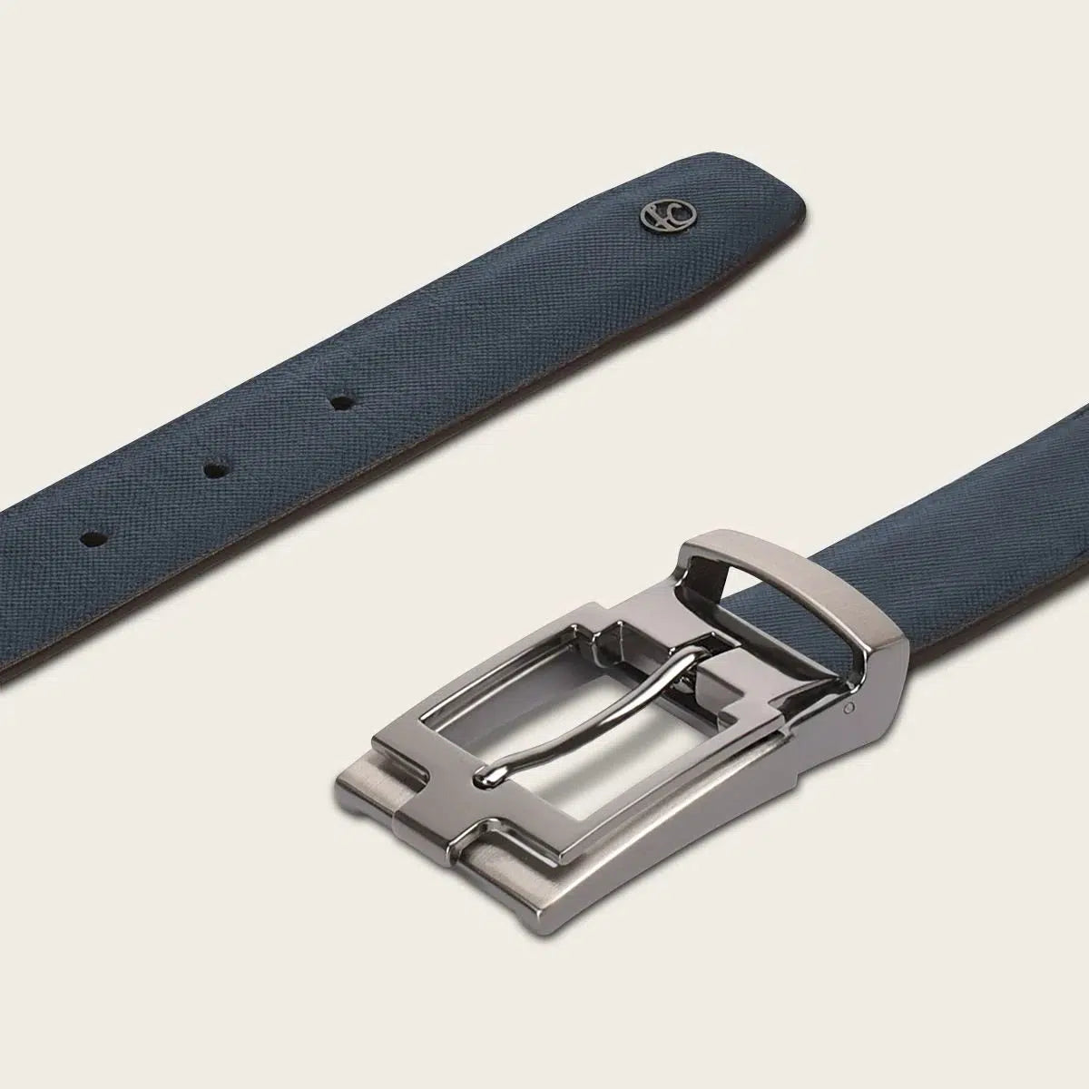 CS552RS - Cuadra blue casual western cowhide leather belt for men.-Kuet.us