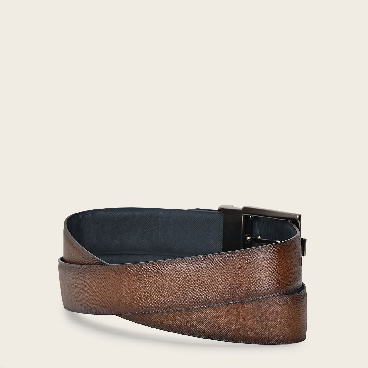 CS552RS - Cuadra blue casual western cowhide leather belt for men.-Kuet.us