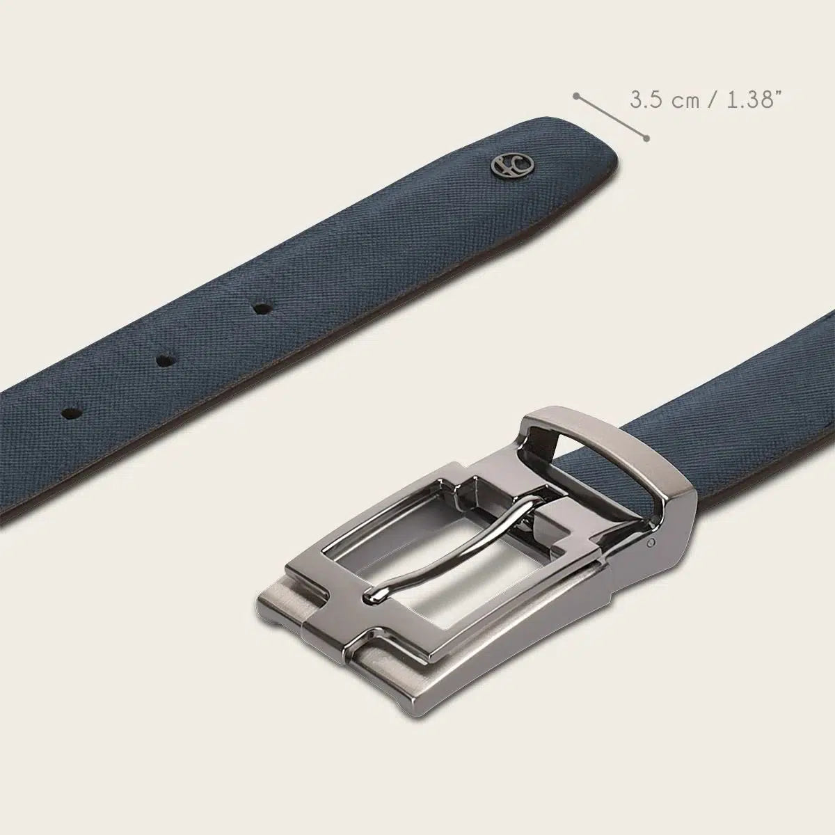 CS552RS - Cuadra blue casual western cowhide leather belt for men.-Kuet.us