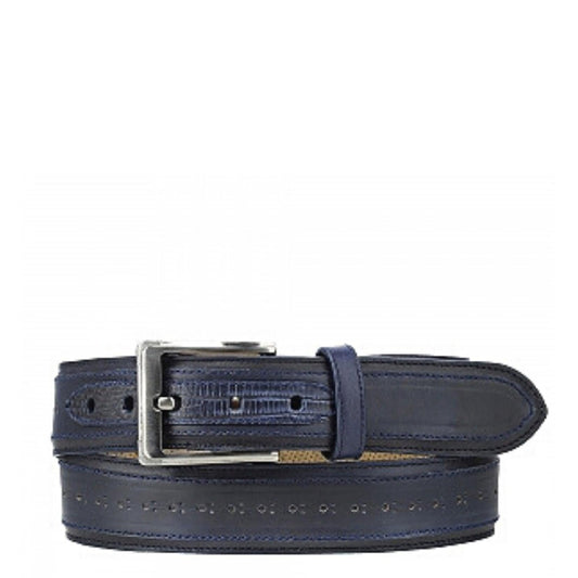 CSD21LT - Cuadra navy casual fashion lizard belt for men-Kuet.us
