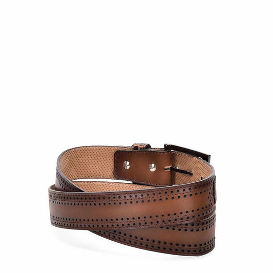 CV433AL - Cuadra honey casual fashion alligator perforated belt for men-Kuet.us