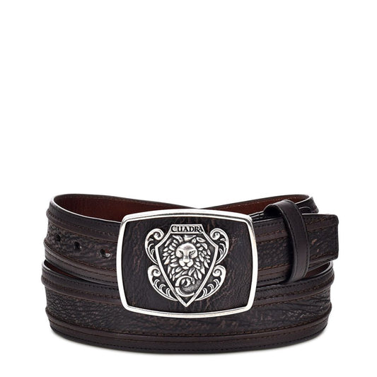 CV9B4TI - Cuadra black cowboy western shark belt for men-Kuet.us