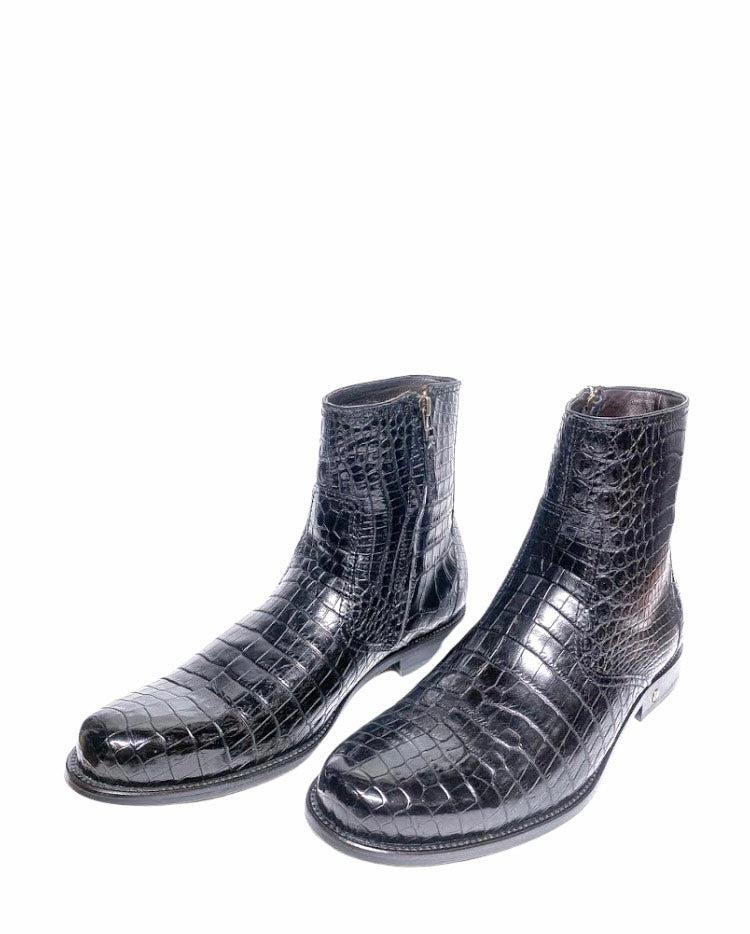 G09NPNP - Cuadra black dress casual Nile crocodile ankle boots for men-Kuet.us