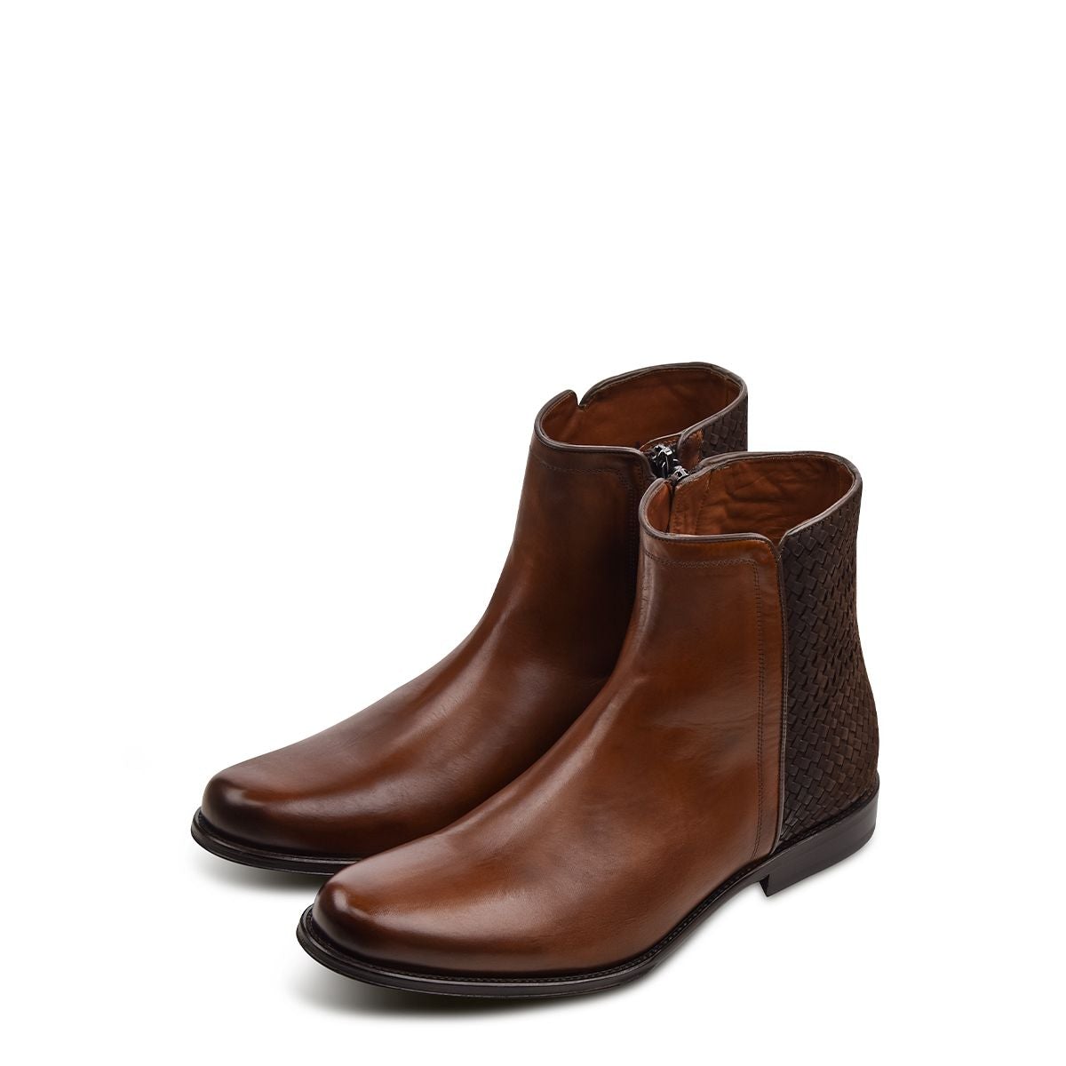 G23TVUE - Cuadra maple dress casual calfskin leather ankle boots for men-Kuet.us