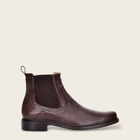 G52VNBI - Cuadra brown dress casual calfskin leather ankle boots for men-Kuet.us