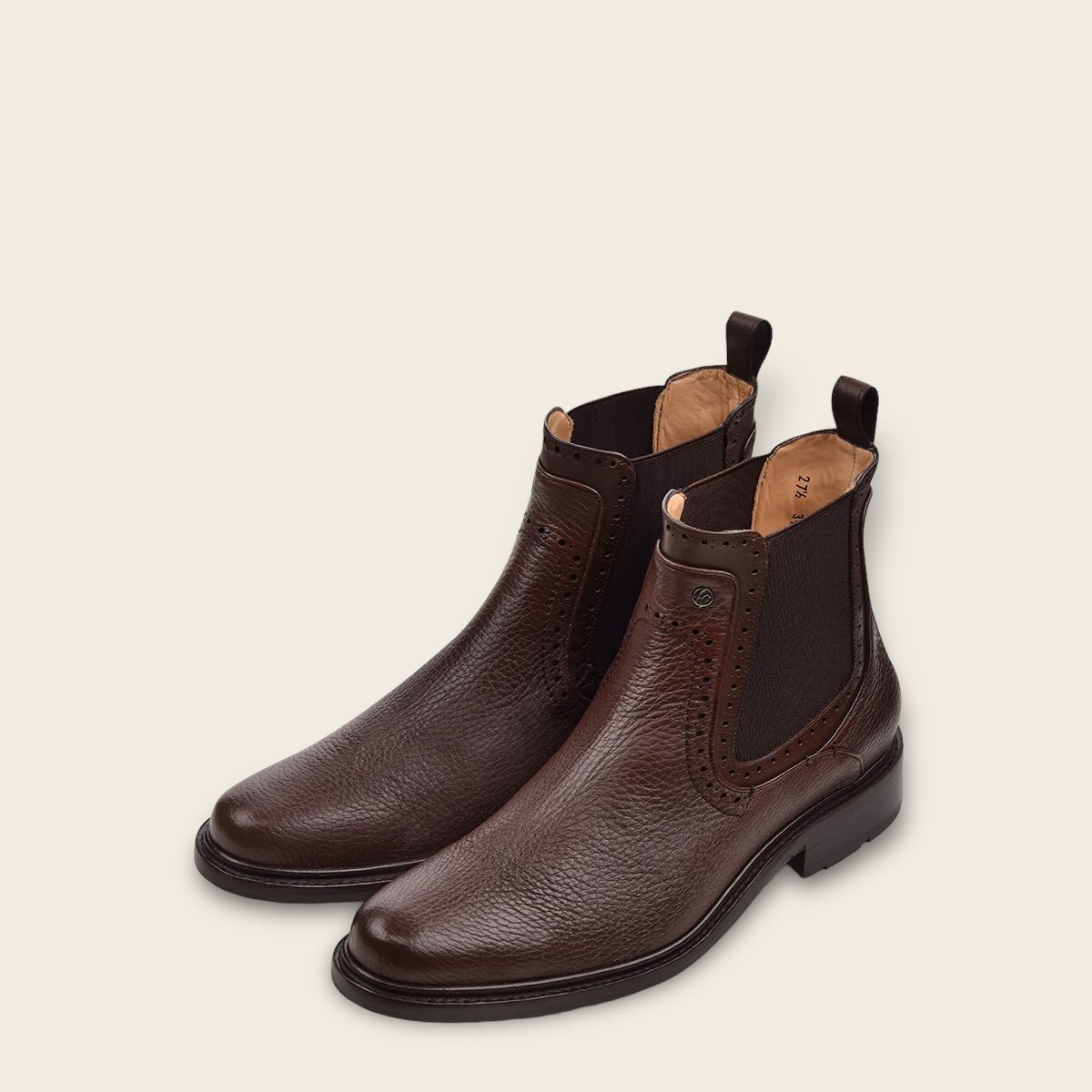 G52VNBI - Cuadra brown dress casual calfskin leather ankle boots for men-Kuet.us