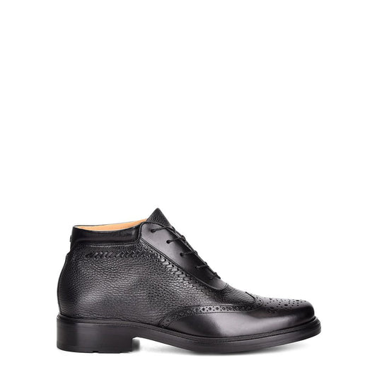 G84BIVN - Cuadra black casual fashion deer leather ankle booties for men-Kuet.us
