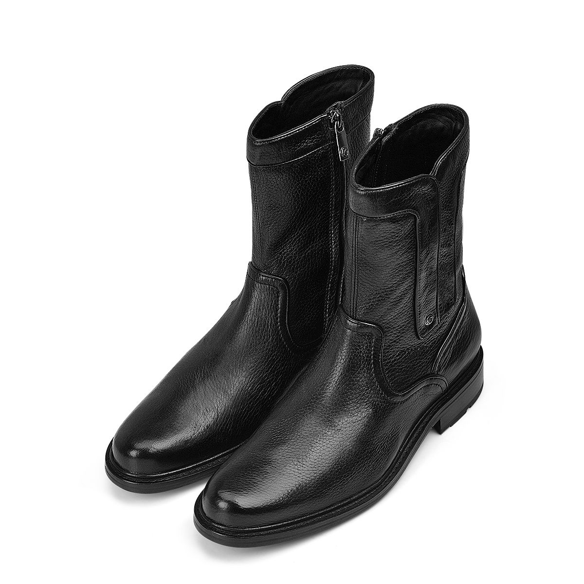 G93VNVN - Cuadra Black casual fashion deer leather ankle booties for men-Kuet.us