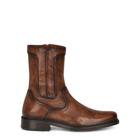 G93VNVN - Franco Cuadra brown dress casual deer leather ankle boots for men-Kuet.us