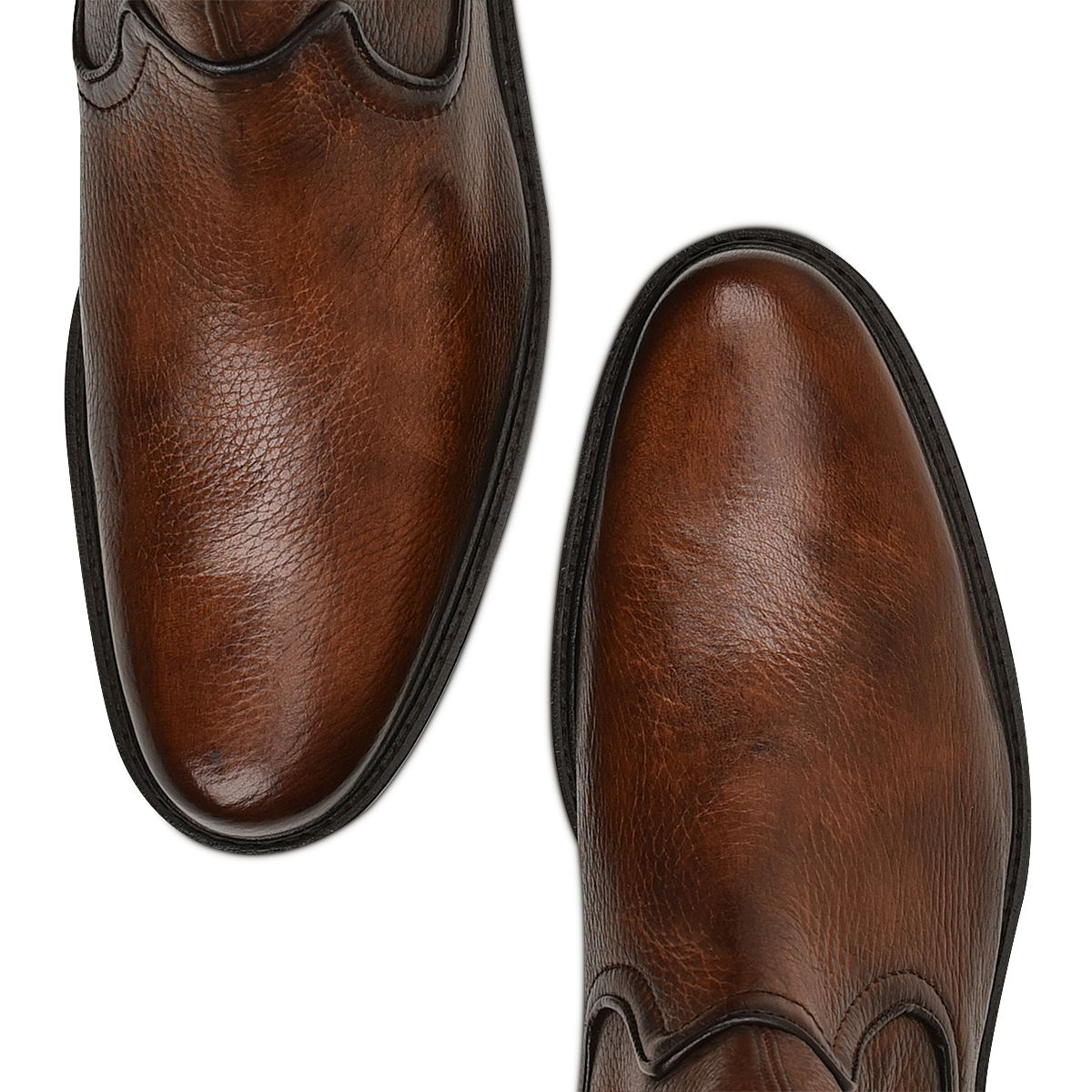 G93VNVN - Franco Cuadra brown dress casual deer leather ankle boots for men-Kuet.us