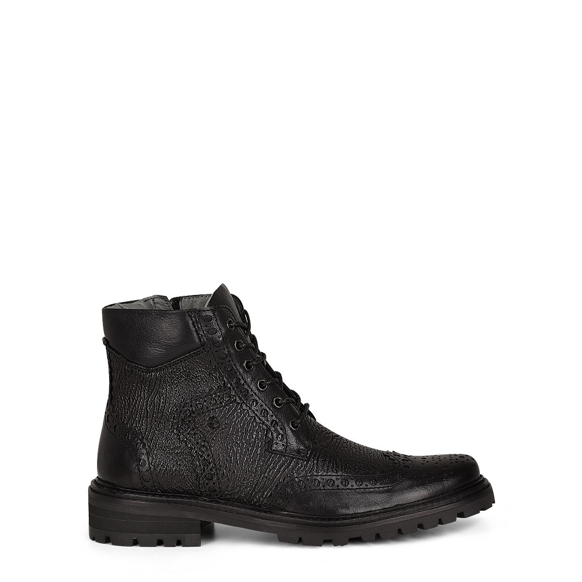 G94KRSK - Cuadra black casual vintage fashion shark ankle booties for men.-Kuet.us