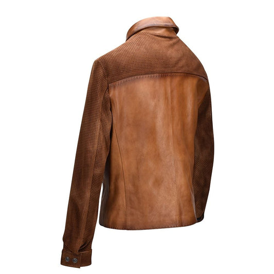 H246COA - Cuadra honey casual fashion leather blouson biker jacket for men-Kuet.us