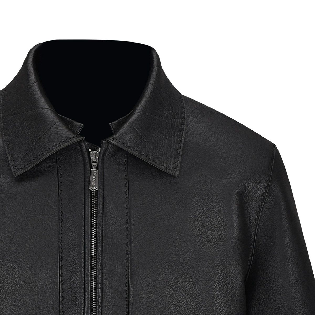 H321COB - Cuadra black casual fashion goat leather motorcycle aviator jacket for men-Kuet.us