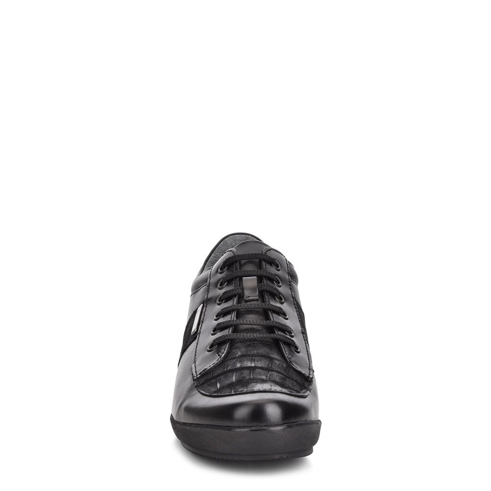 L05NPBM - Cuadra habbano black crocodile sneakers for men-Kuet.us