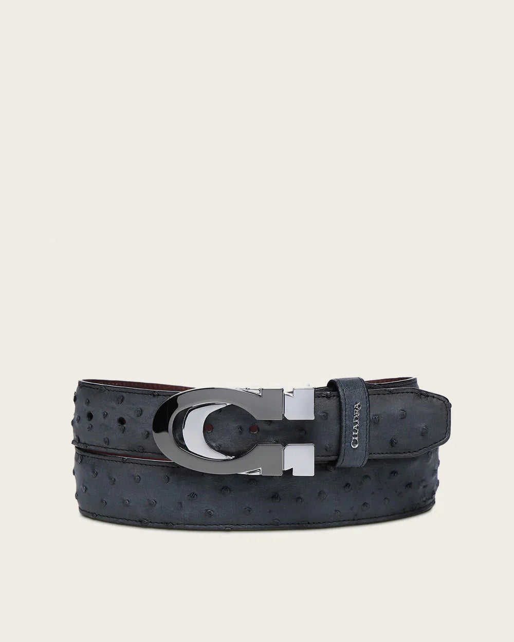CS563A1 - Cuadra Blue Casual Fashion Ostrich Belt for Men