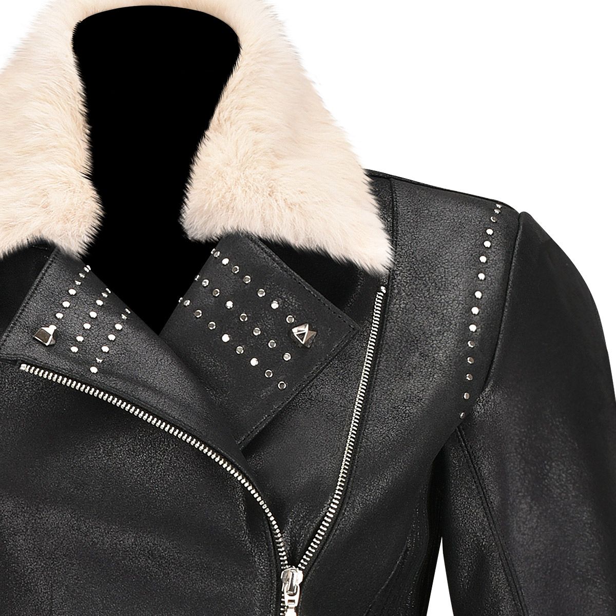 M293COC - Cuadra black western fashion lambskin leather jacket for women-Kuet.us