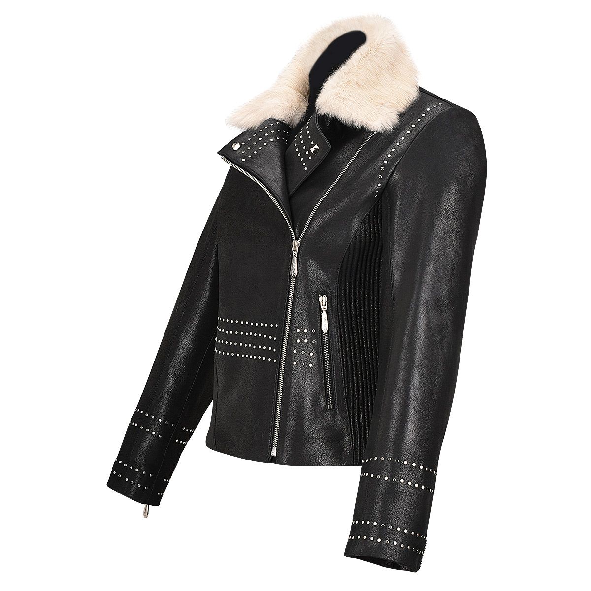 M293COC - Cuadra black western fashion lambskin leather jacket for women-Kuet.us