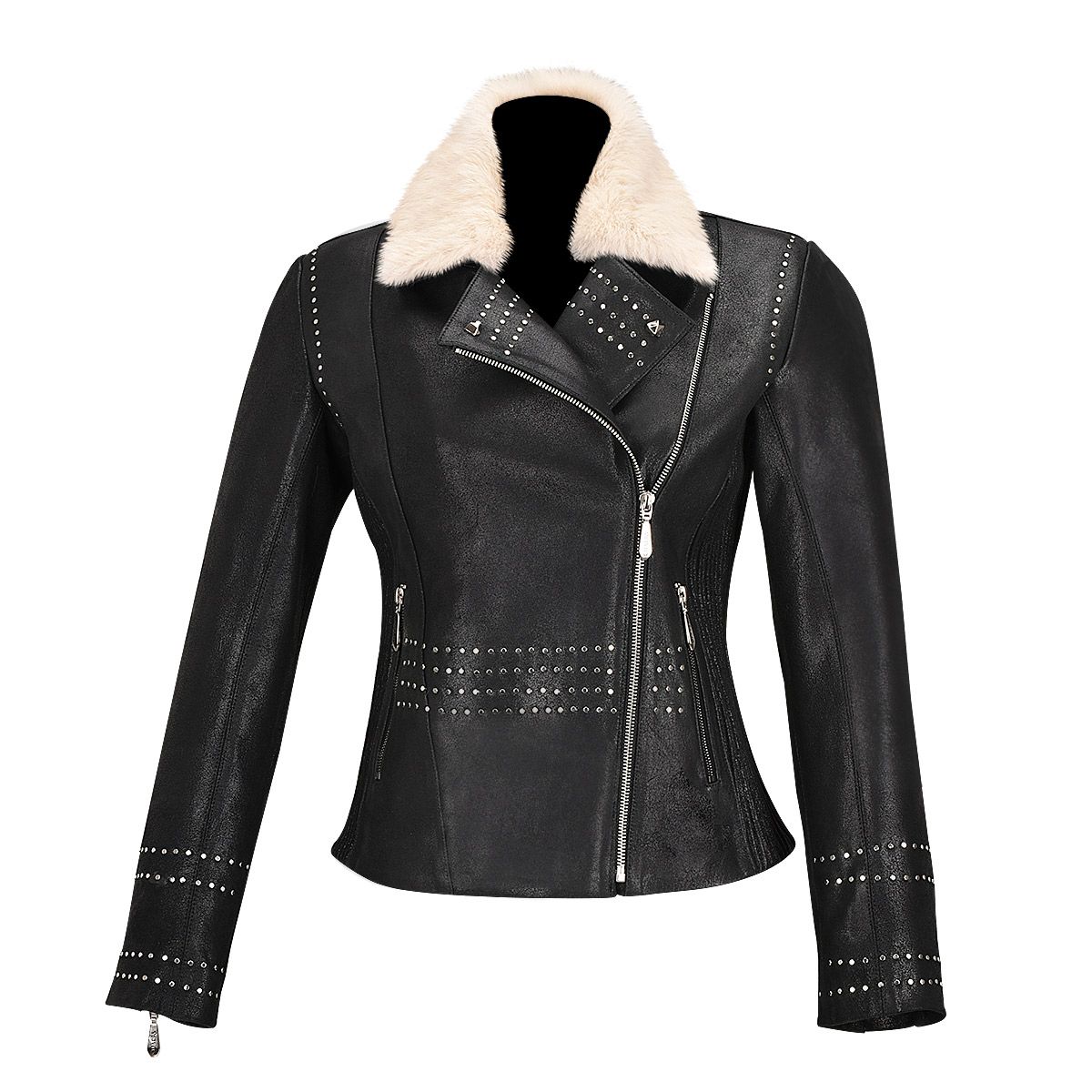 M293COC - Cuadra black western fashion lambskin leather jacket for women-Kuet.us