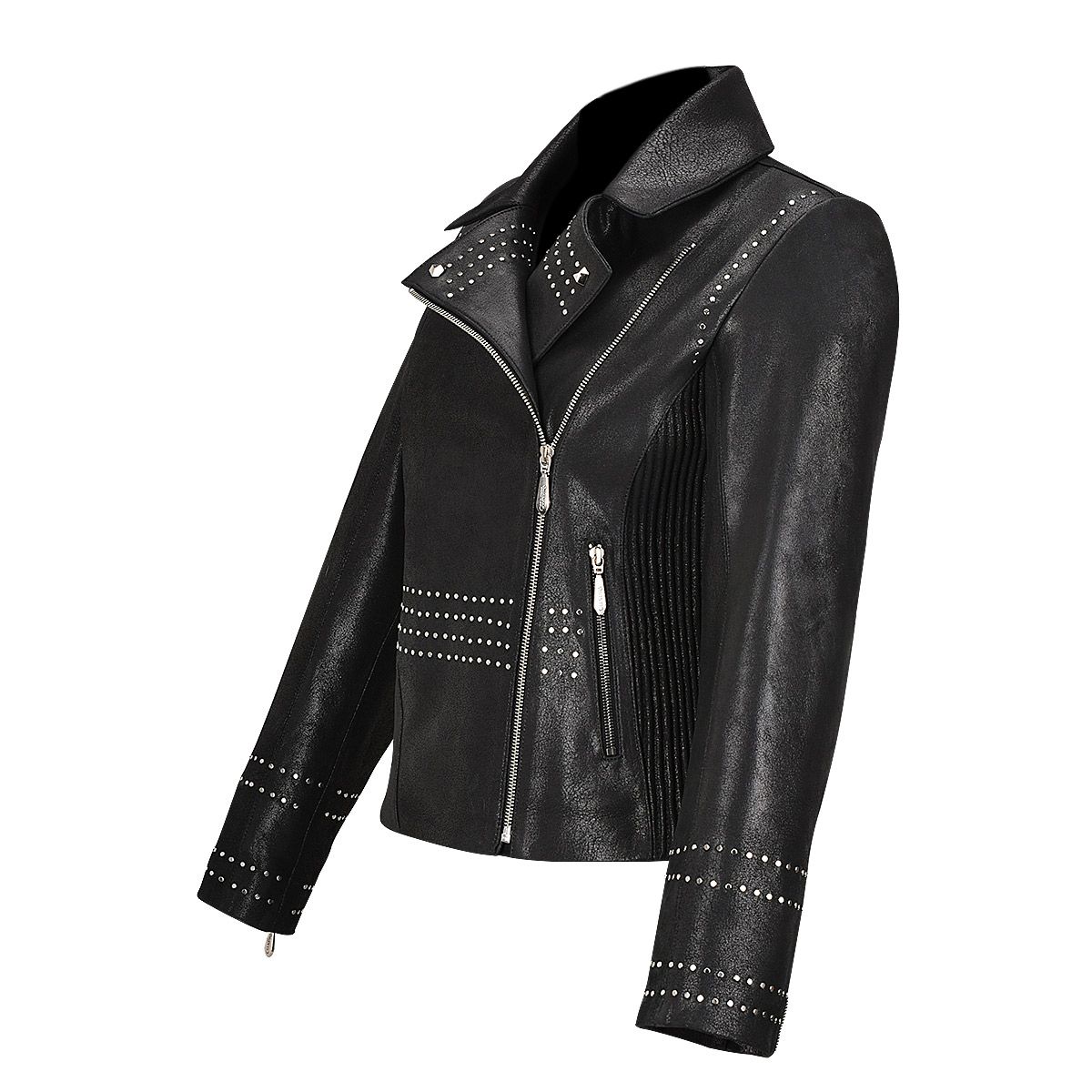 M293COC - Cuadra black western fashion lambskin leather jacket for women-Kuet.us