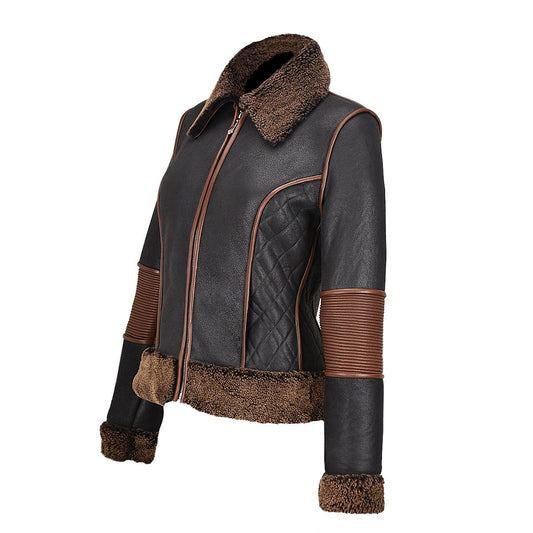 M308BOC - Cuadra black western fashion lambskin leather jacket for women-Kuet.us