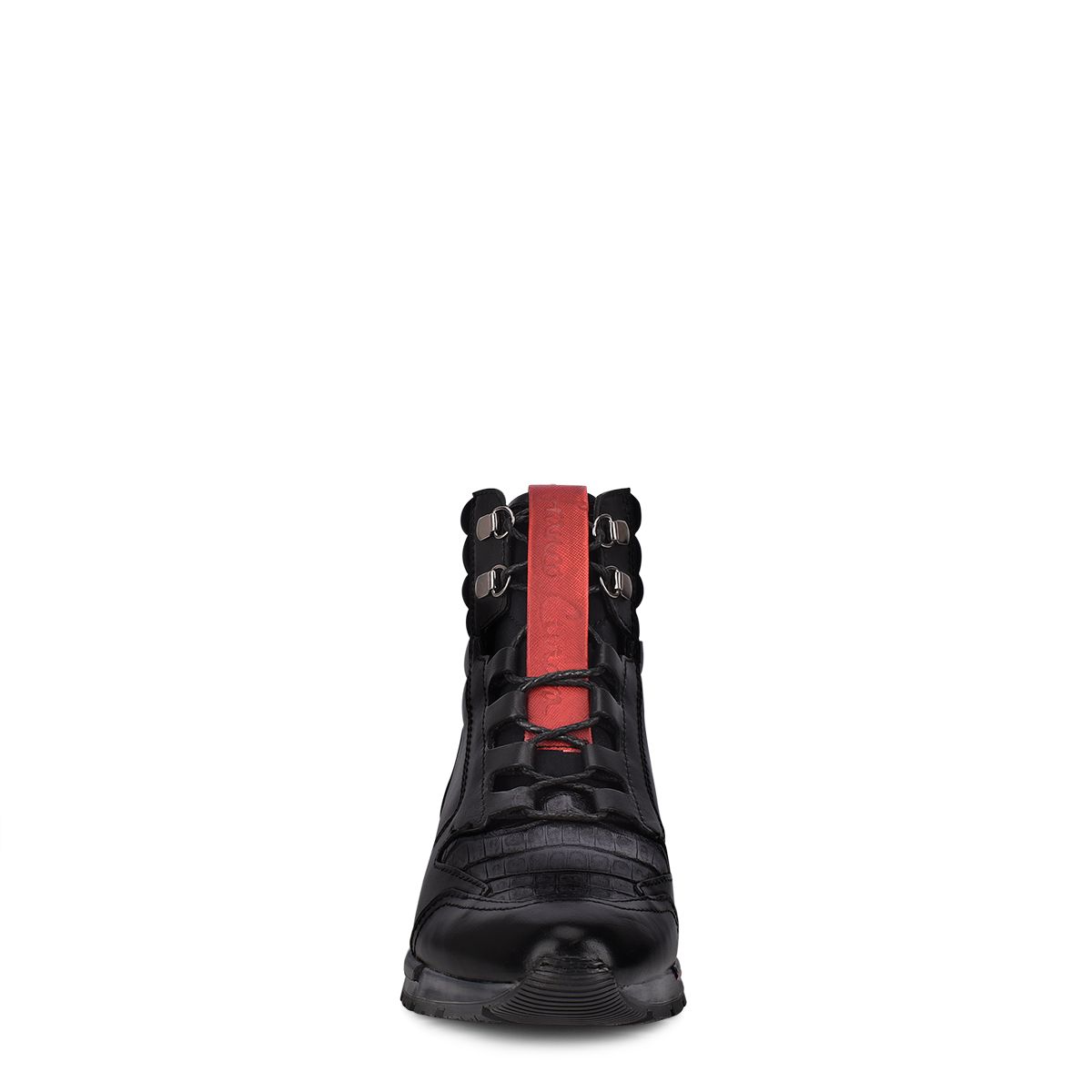 N48CWTS - Cuadra black casual fashion caiman leather sneaker boots for men-Kuet.us