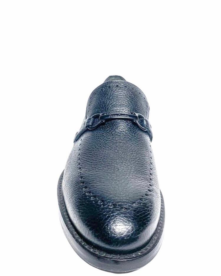 Q32VNVN - Cuadra black fashion deerskin bit loafer shoes for men-Kuet.us
