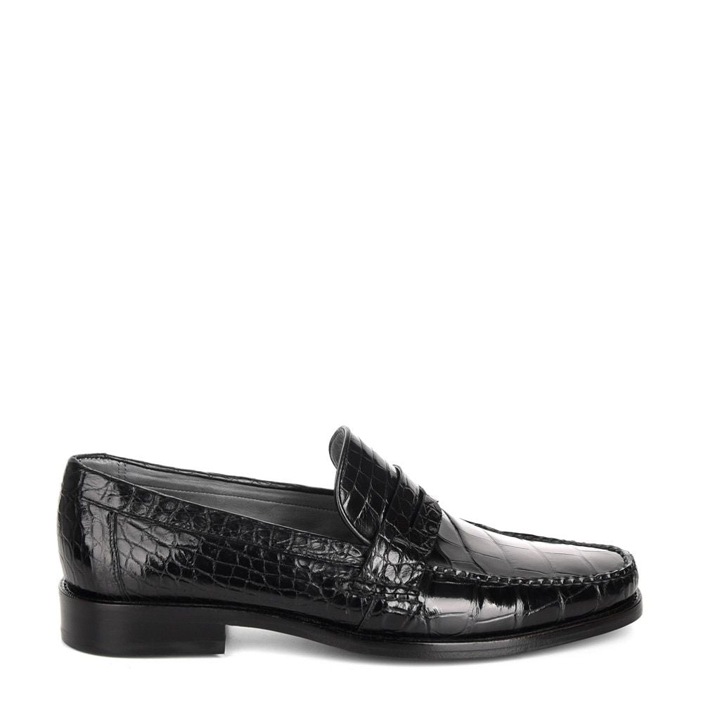 R46LPLP - Cuadra black casual dress alligator loafer moccasin for men-Kuet.us