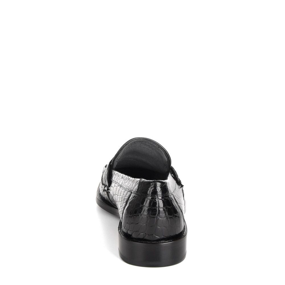 R46LPLP - Cuadra black casual dress alligator loafer moccasin for men-Kuet.us