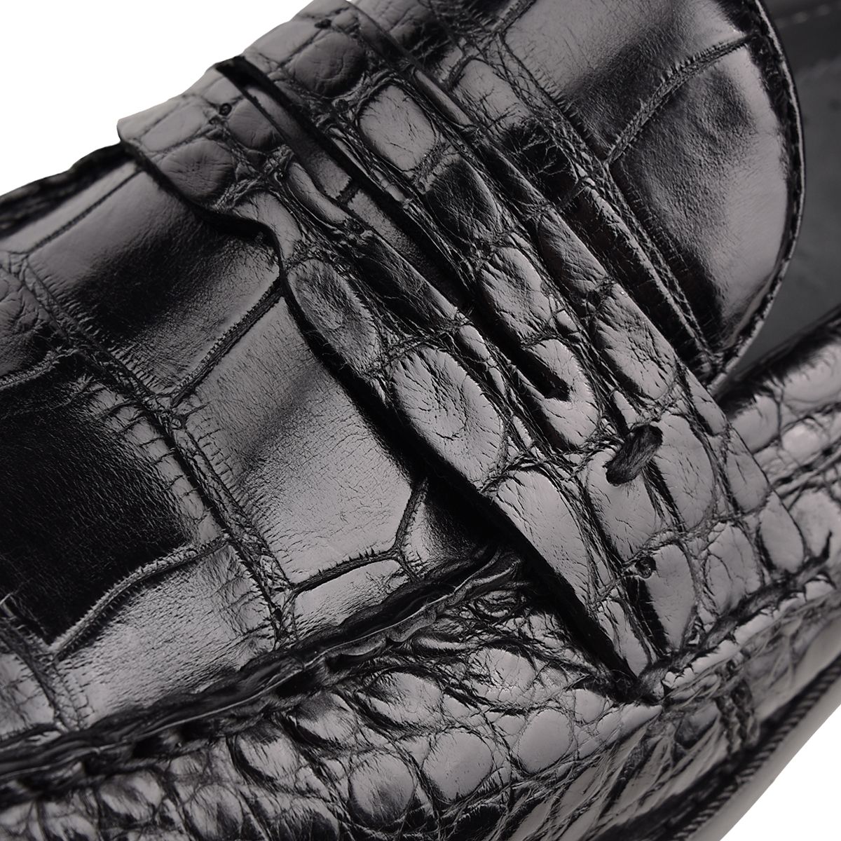 R46LPLP - Cuadra black casual dress alligator loafer moccasin for men-Kuet.us