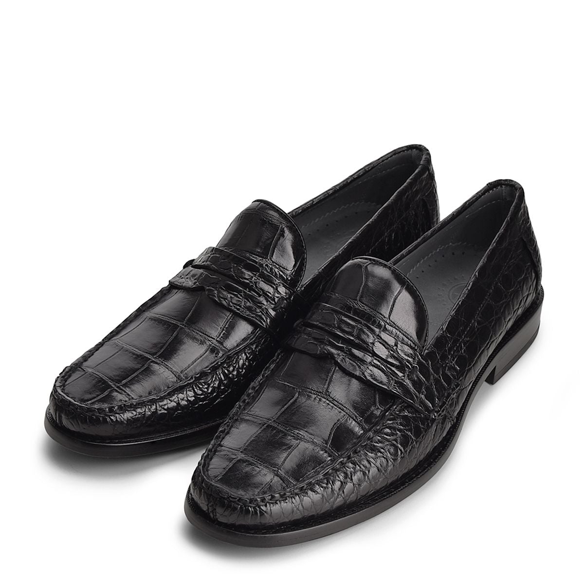 R46LPLP - Cuadra black casual dress alligator loafer moccasin for men-Kuet.us